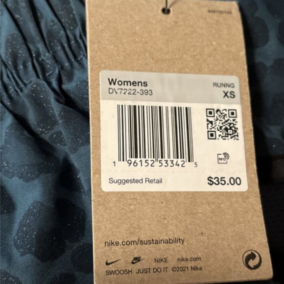 Nike Dri-FIT Tempo Running Shorts XS Blue Leopard Print Lined NWT - Picture 6 of 6